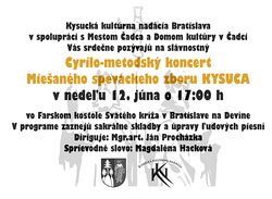 Cyrilometodský koncert Miešaného speváckeho zboru Kysuca